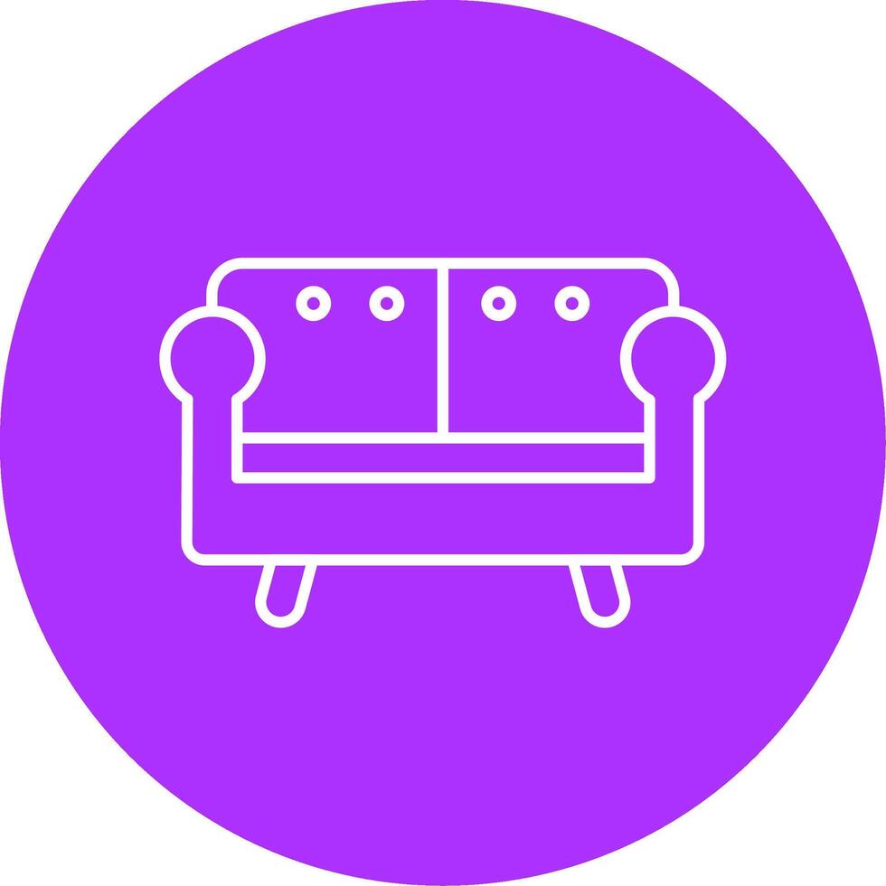 soffa linje multicirkel ikon vektor
