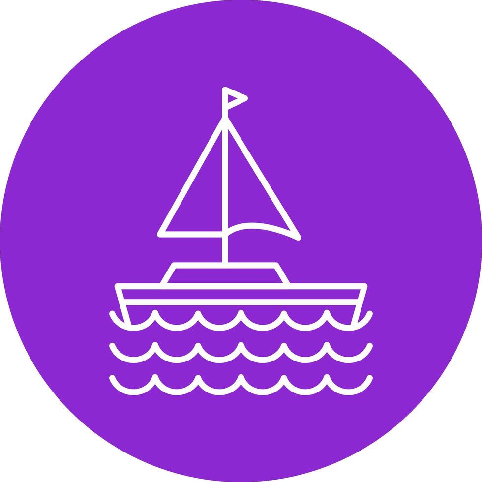 segeln Boot Linie Mehrkreis Symbol vektor