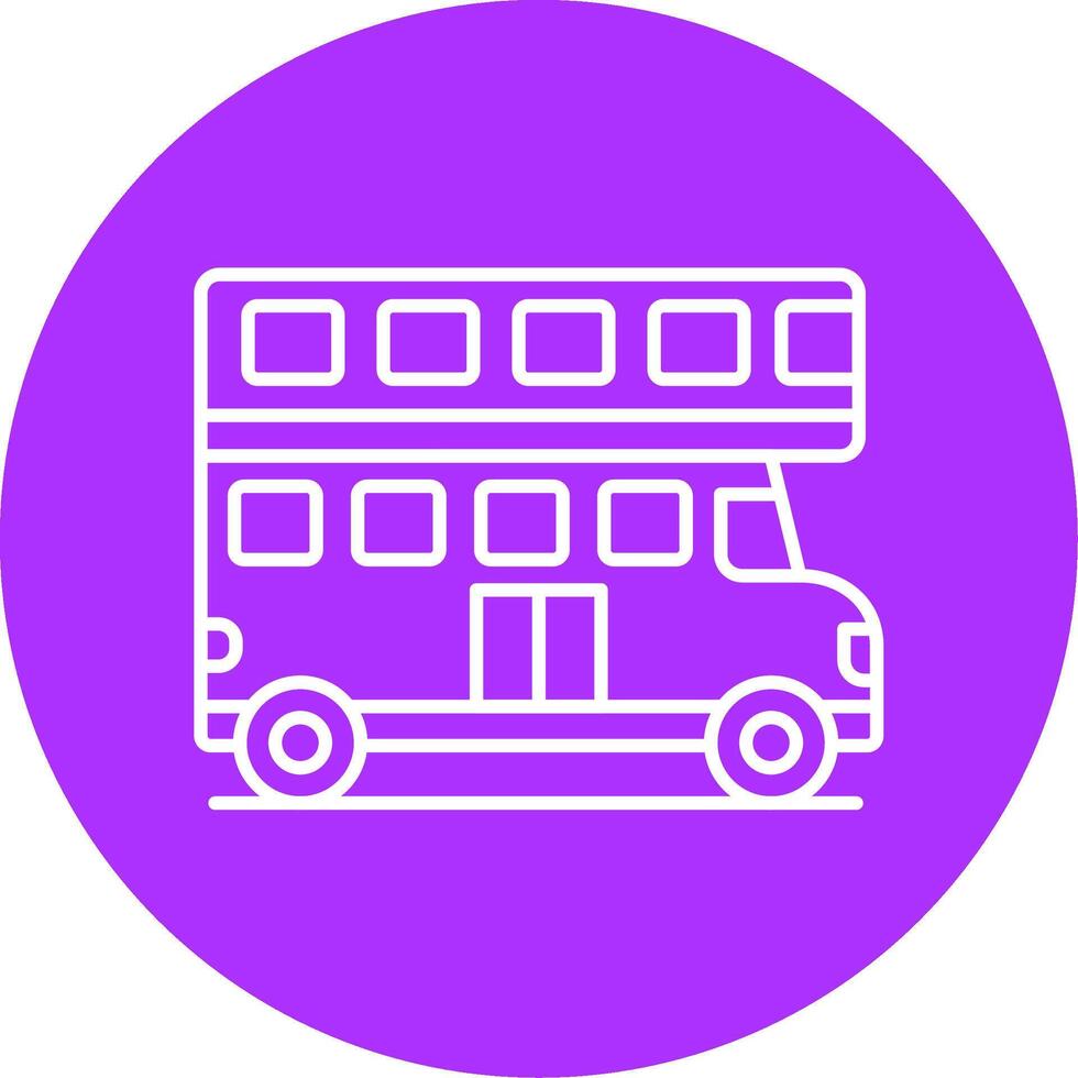doppelt Bus Linie Mehrkreis Symbol vektor