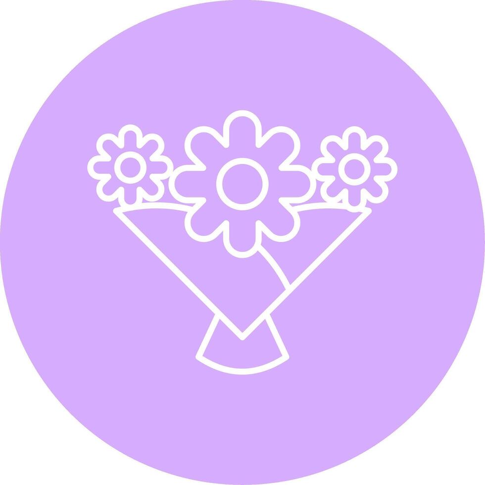 blomma bukett linje multicirkel ikon vektor