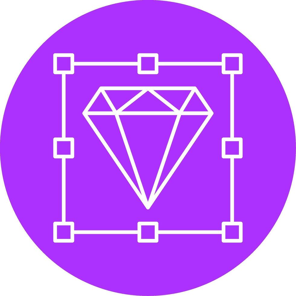 Diamant Linie Mehrkreis Symbol vektor