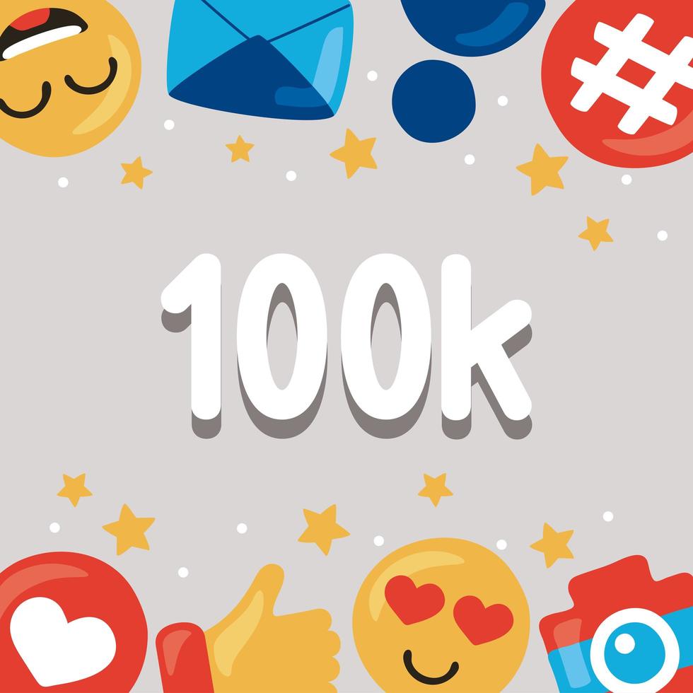 100 000 följare ikoner vektor