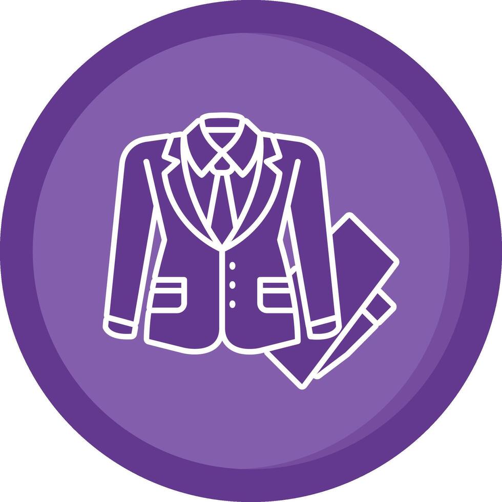 företag kostym fast lila cirkel ikon vektor