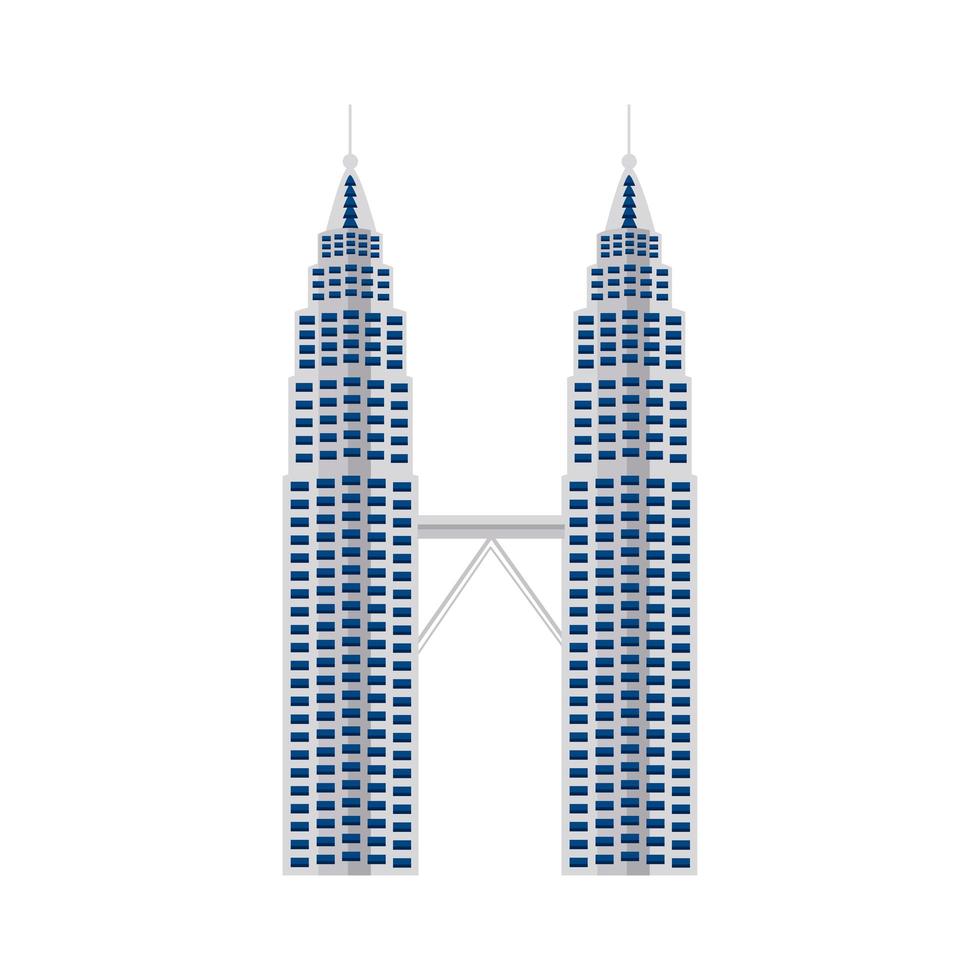 petronas tvillingar byggnader vektor