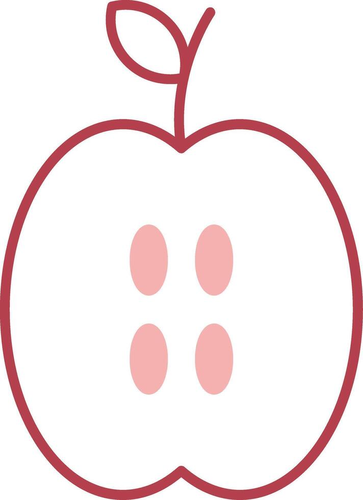 Apfel solide zwei Farbe Symbol vektor