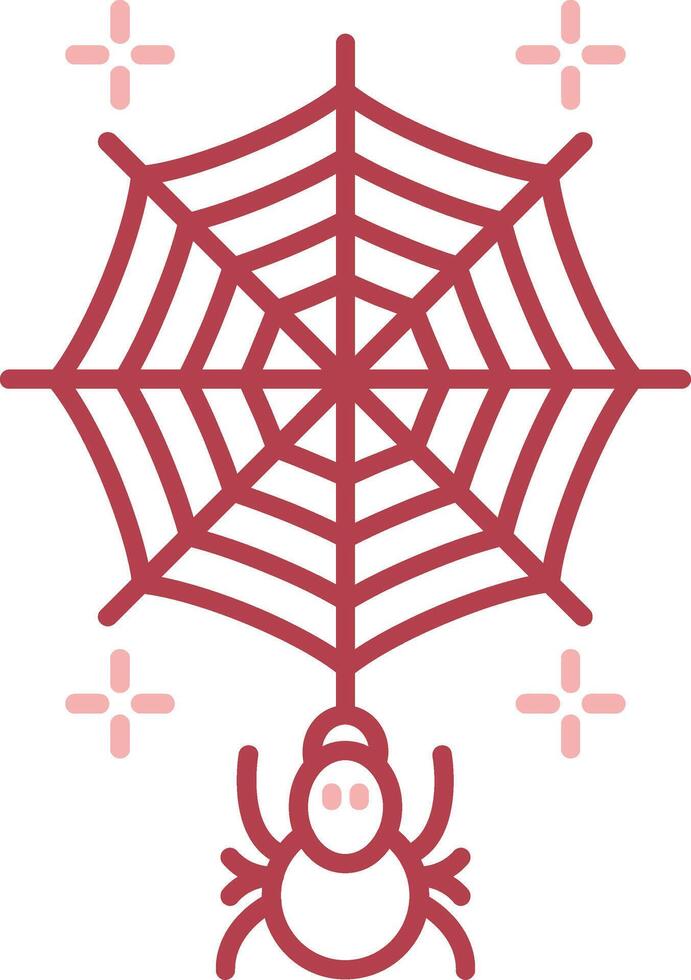spindelnät fast två Färg ikon vektor