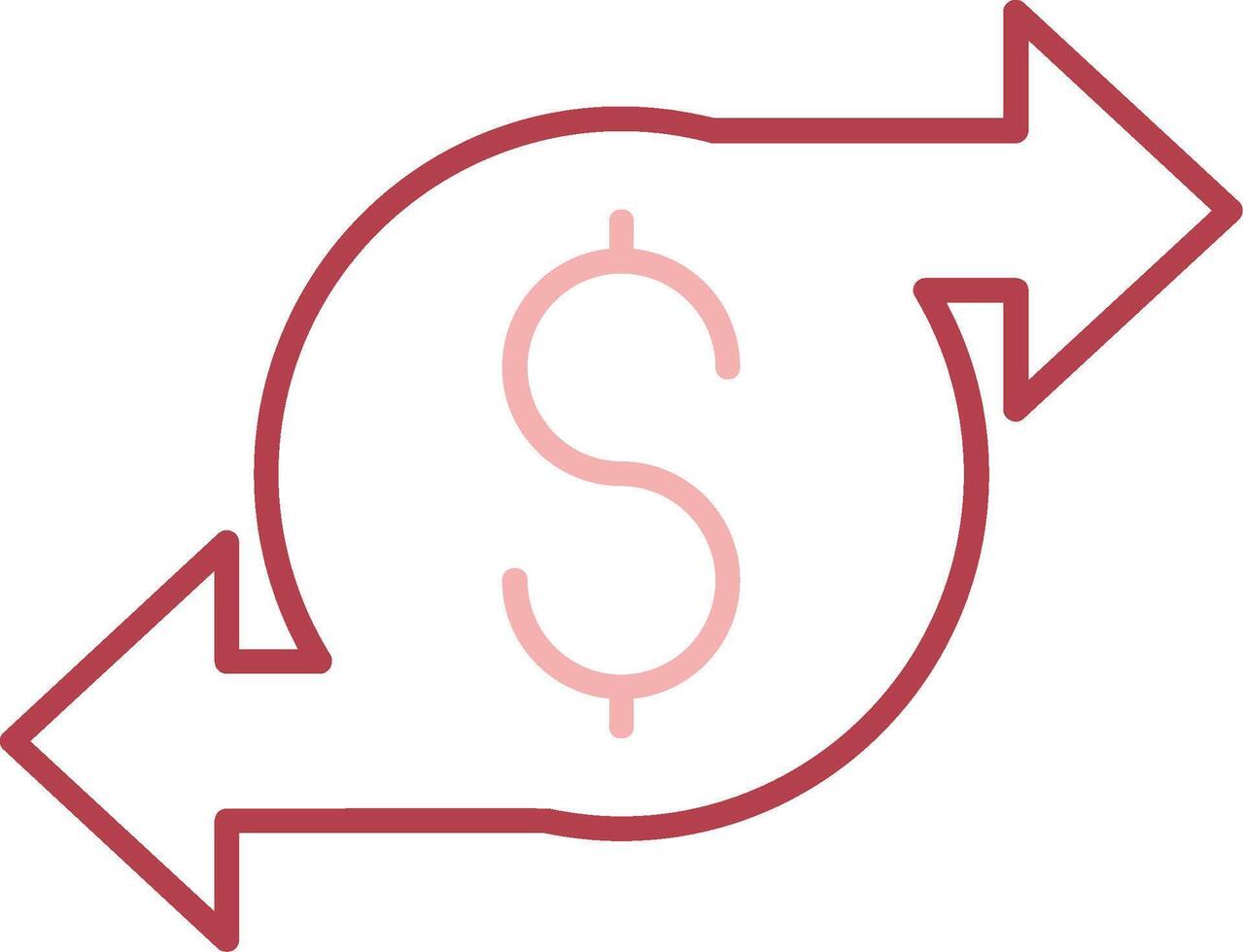 Geld Transfer solide zwei Farbe Symbol vektor