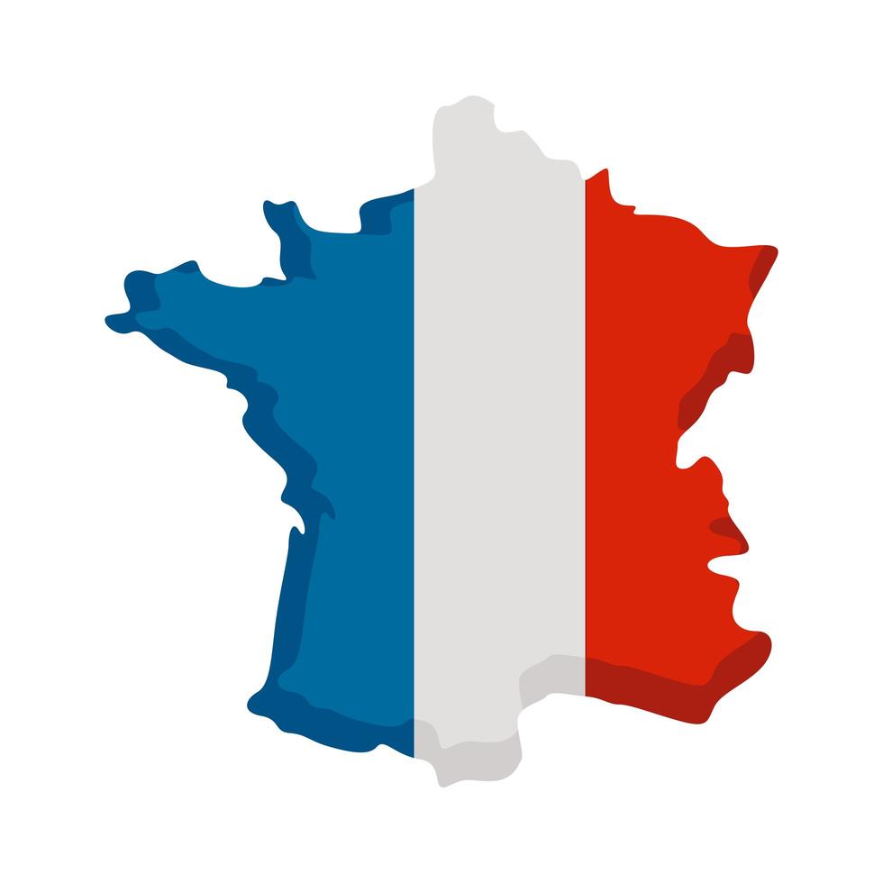Frankrike flagga karta vektor