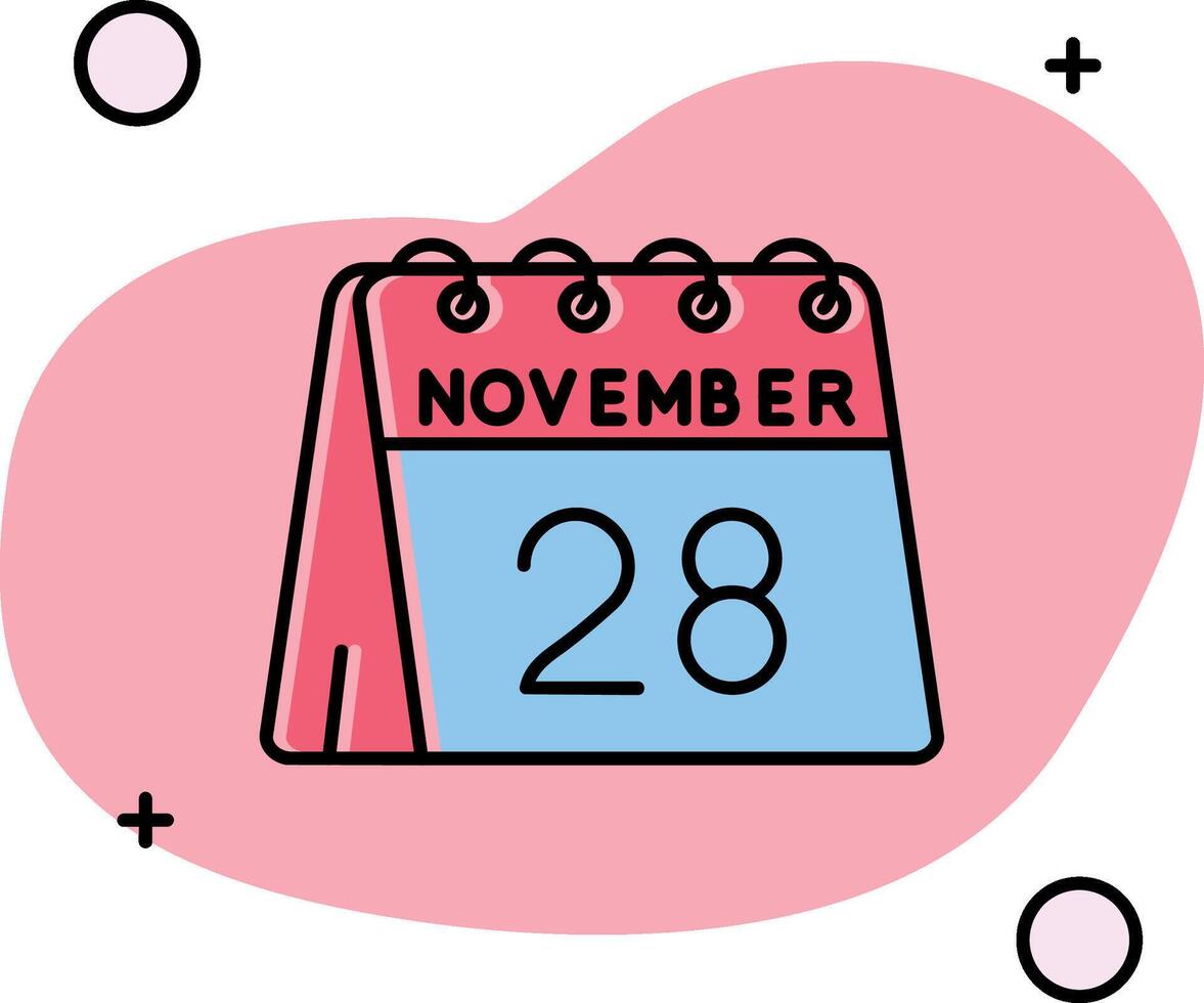 28: e av november gled ikon vektor