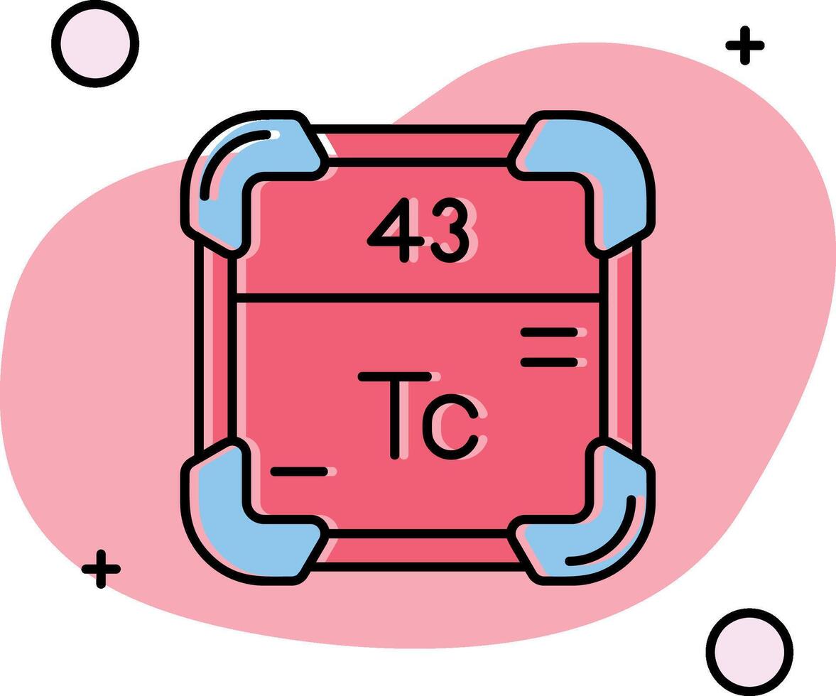 teknetium gled ikon vektor