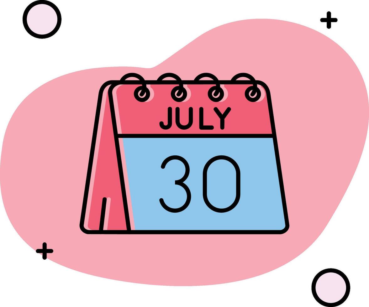 30:e av juli gled ikon vektor