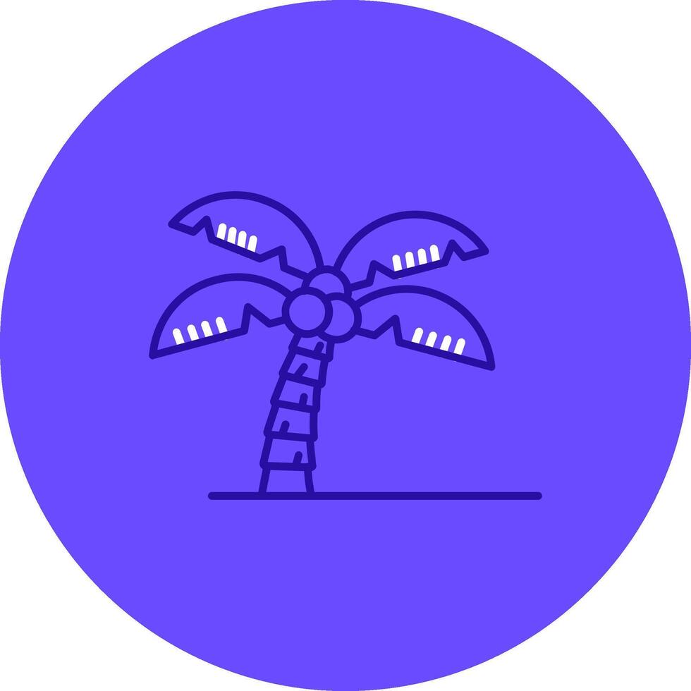 Palme Baum Duo Melodie Farbe Kreis Symbol vektor