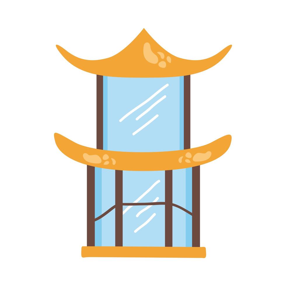 kinesisk tempelikon vektor