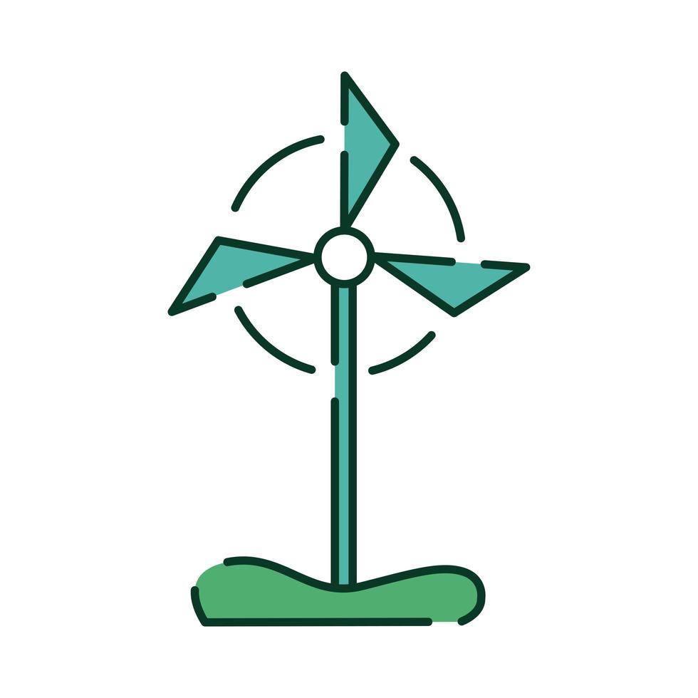 Turbinenwindmühle grün vektor