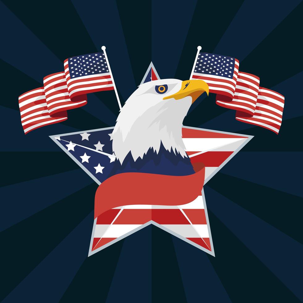 Emblem für den Unabhängigkeitstag der USA vektor