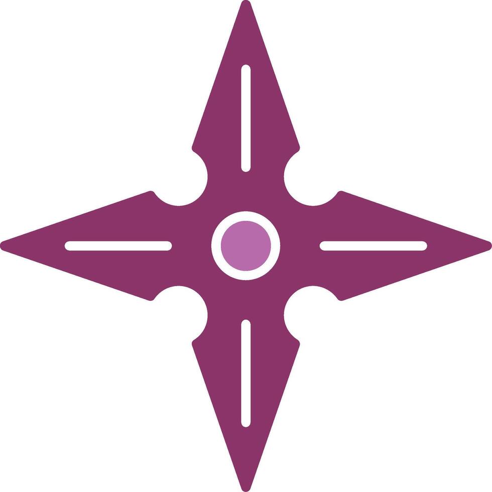 Shuriken Glyphe zwei Farbe Symbol vektor