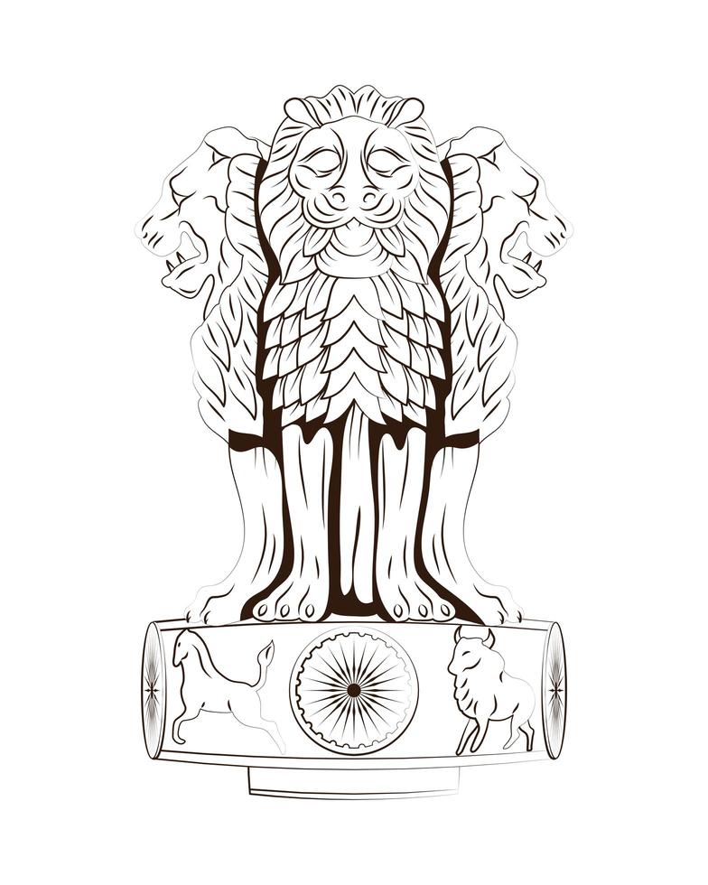 indische Löwenstatue vektor