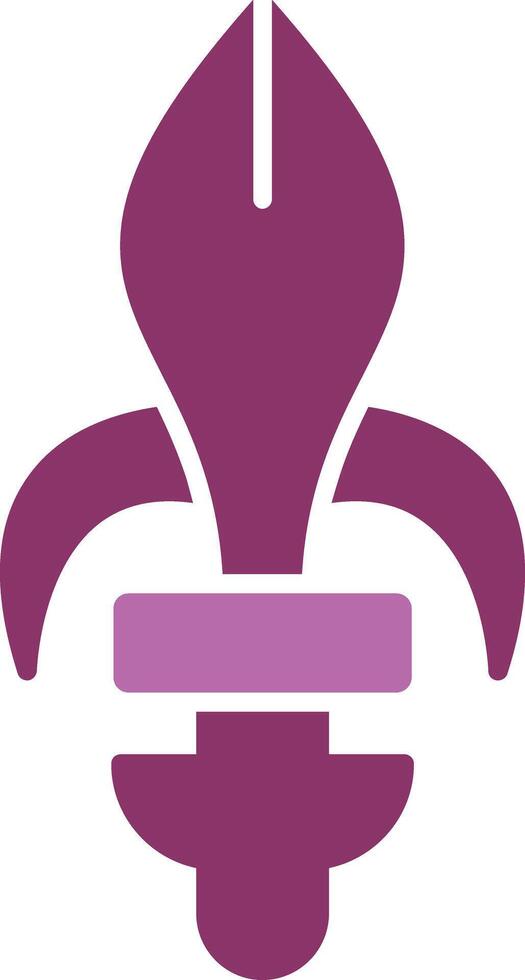 fleur de lis Glyphe zwei Farbe Symbol vektor