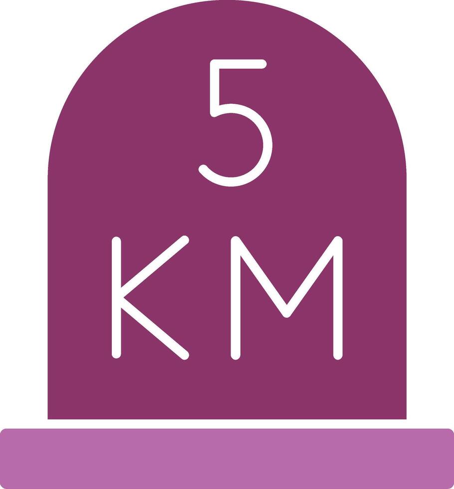 Kilometer Glyphe zwei Farbe Symbol vektor