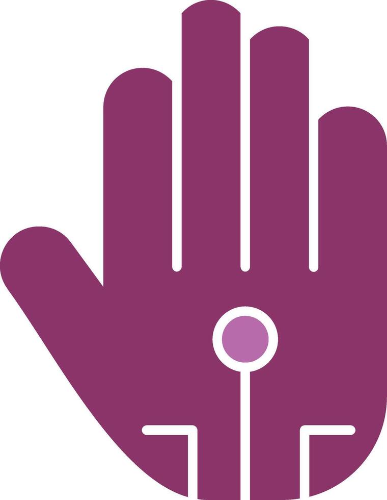 verdrahtet Handschuh Glyphe zwei Farbe Symbol vektor