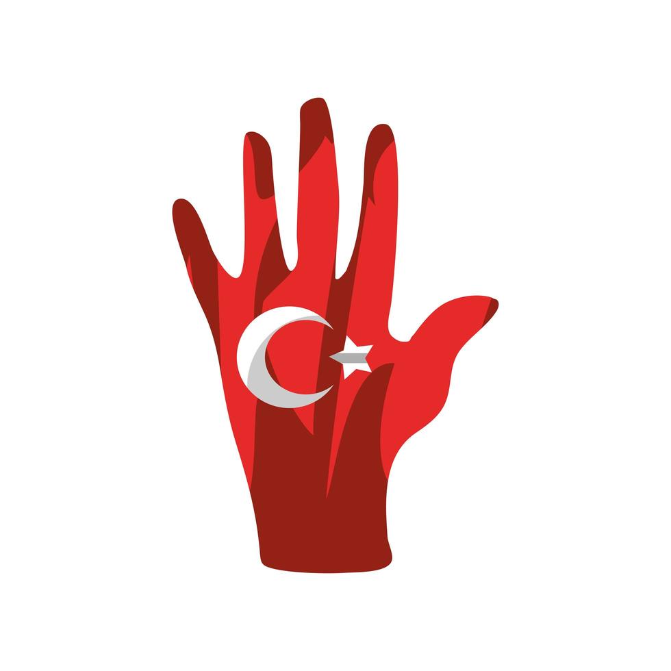 Türkei-Flagge in der Hand vektor