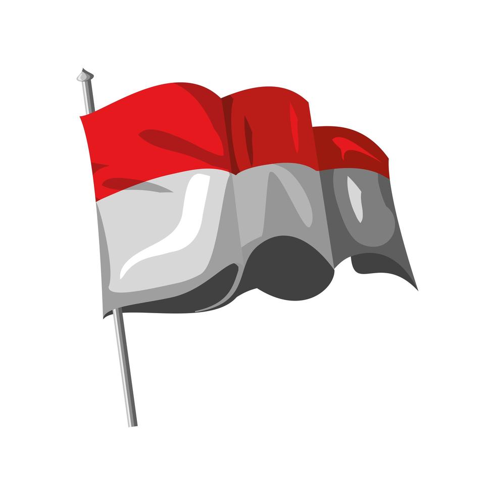 wehende indonesische flagge vektor