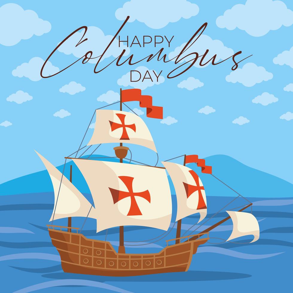 columbus day -affisch vektor