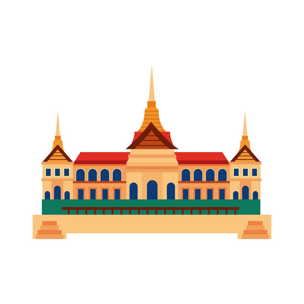 thailändskt tempel landmärke vektor