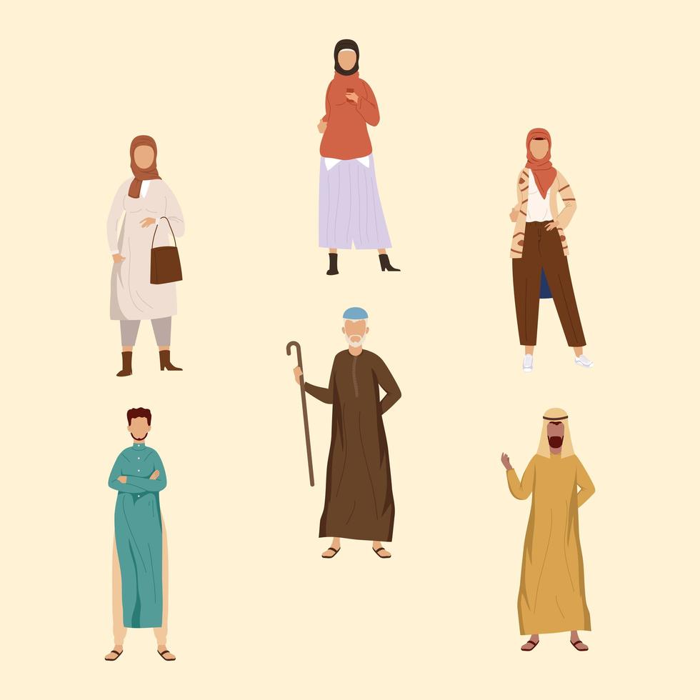 sex muslimska samhällspersoner vektor