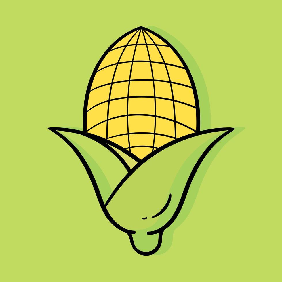 handritad illustration av majs med ett grönsakstema vektor