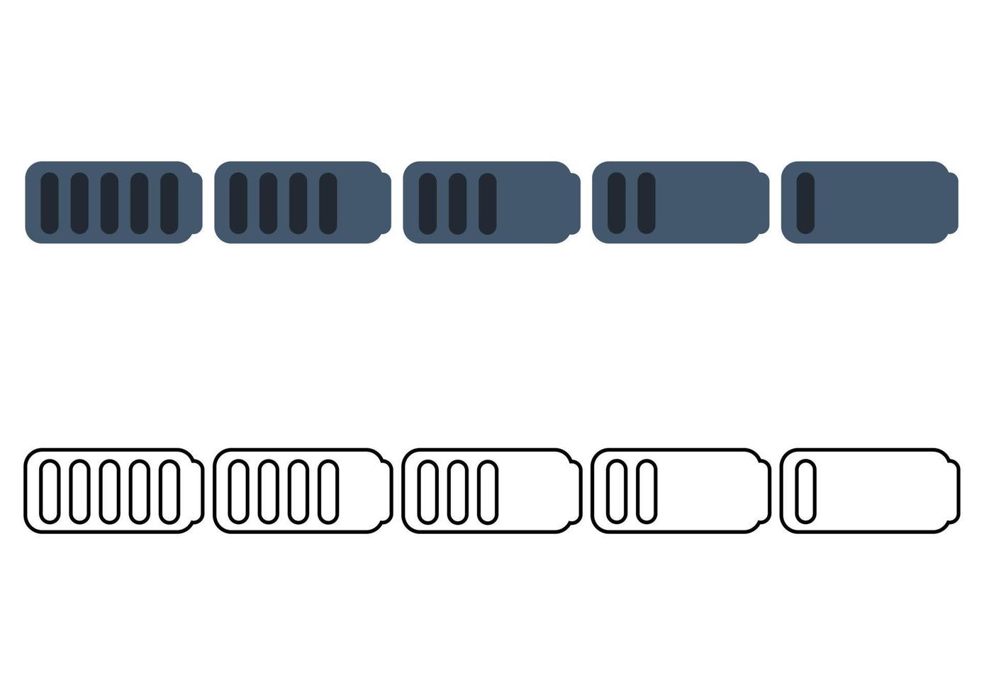 Batterieanzeige Abbildung Icon-Set vektor