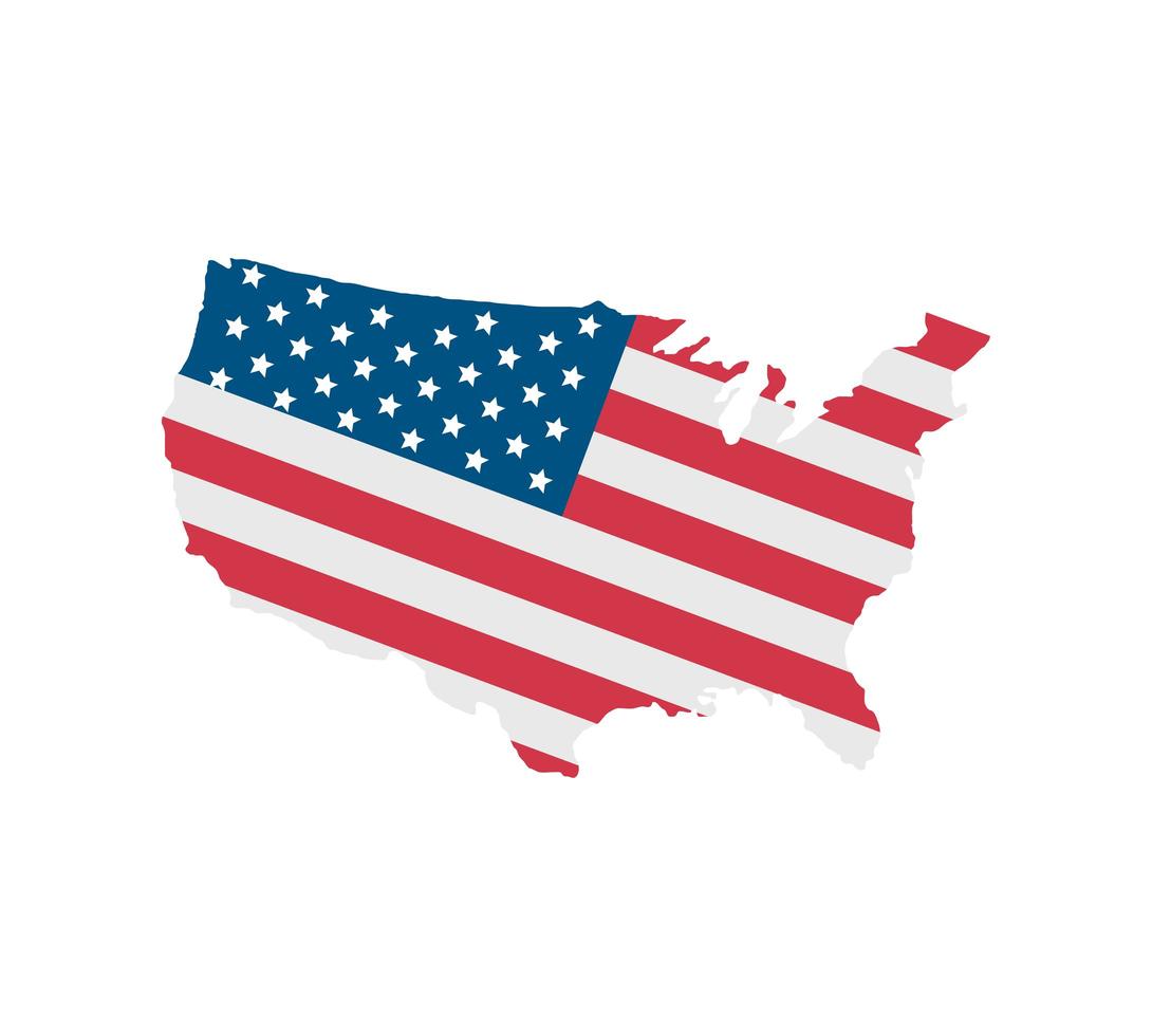 karta med amerikansk flagga vektor