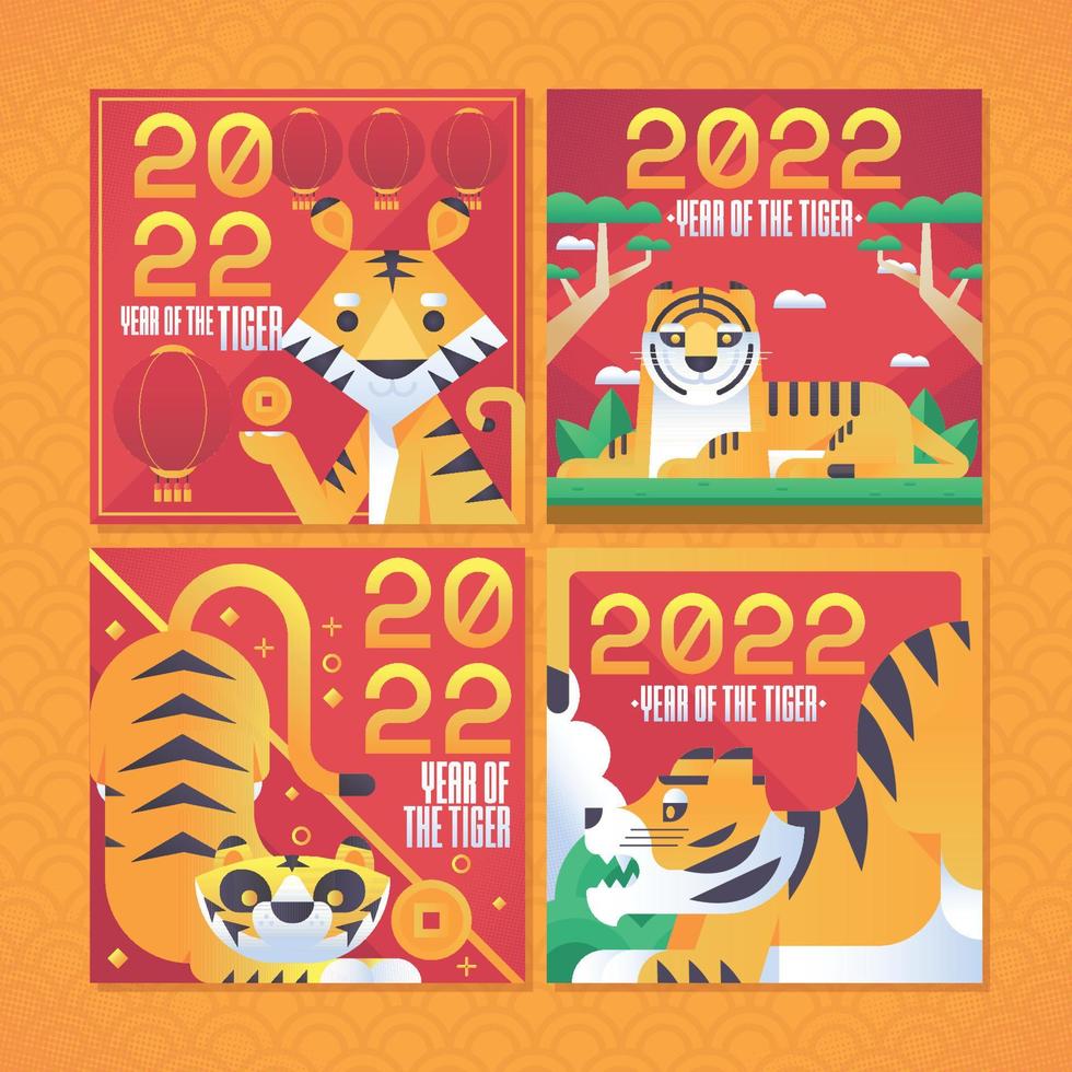 kinesiska nyåret 2022 sociala medier vektor