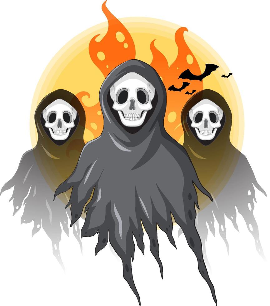 skrämmande svart spökanda för halloween vektor