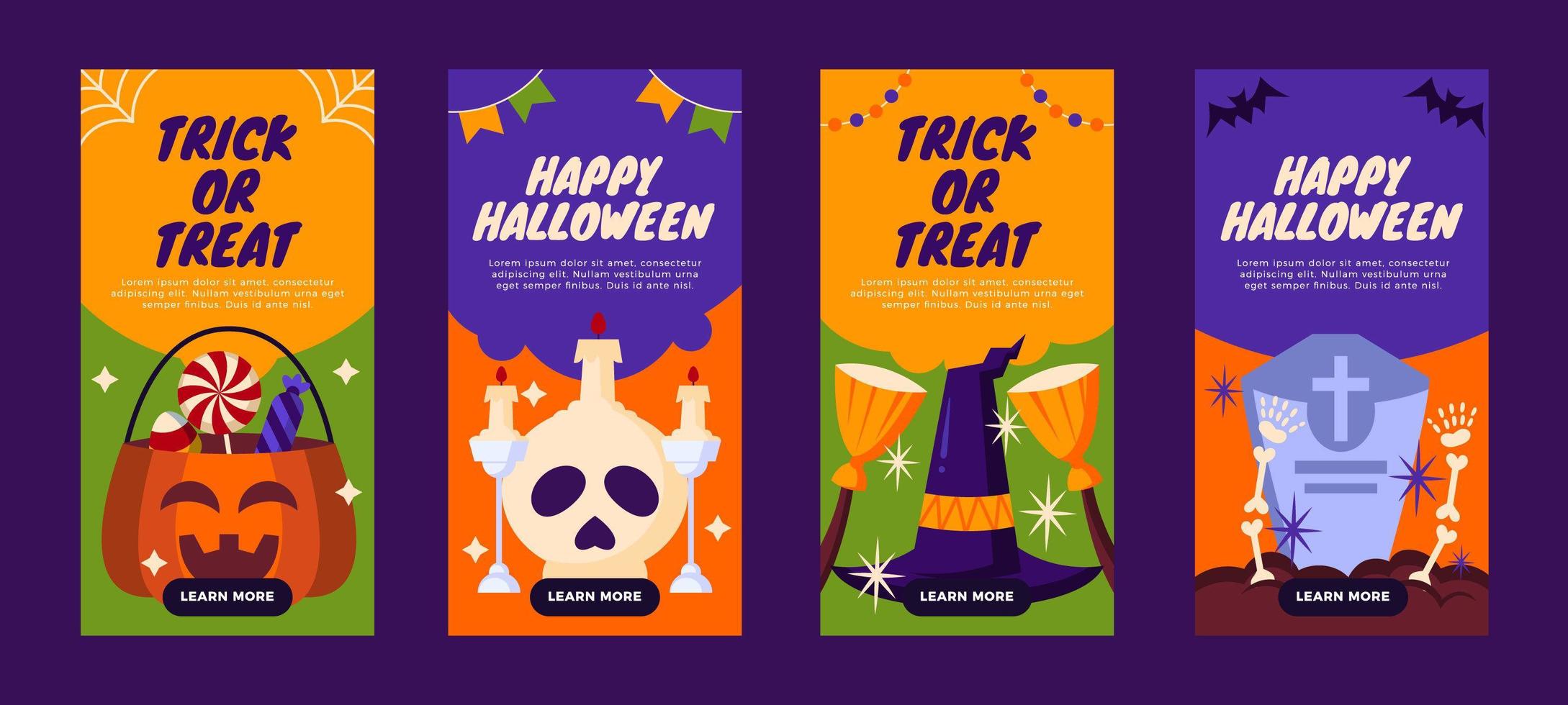 uppsättning halloween banners vektor