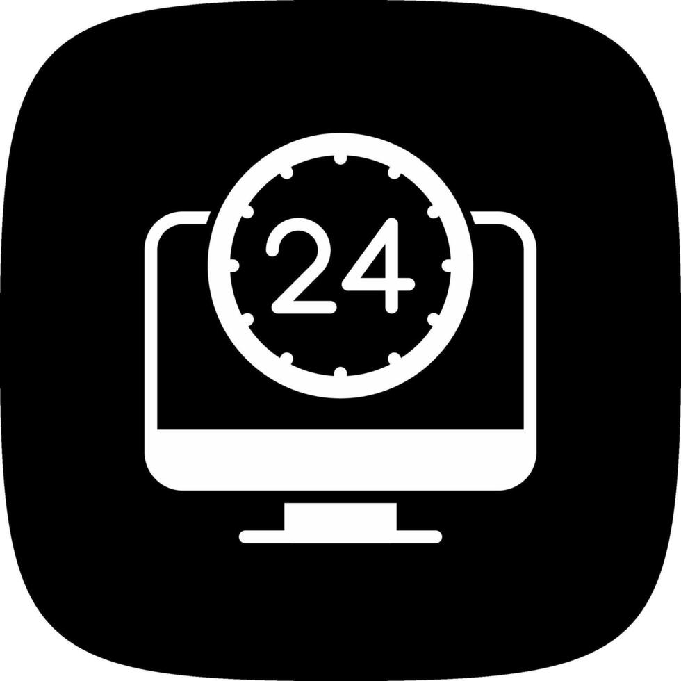 24 7 övervakning kreativ ikon design vektor