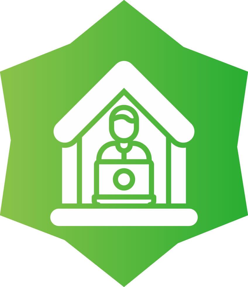 Arbeit von zu Hause aus kreatives Icon-Design vektor