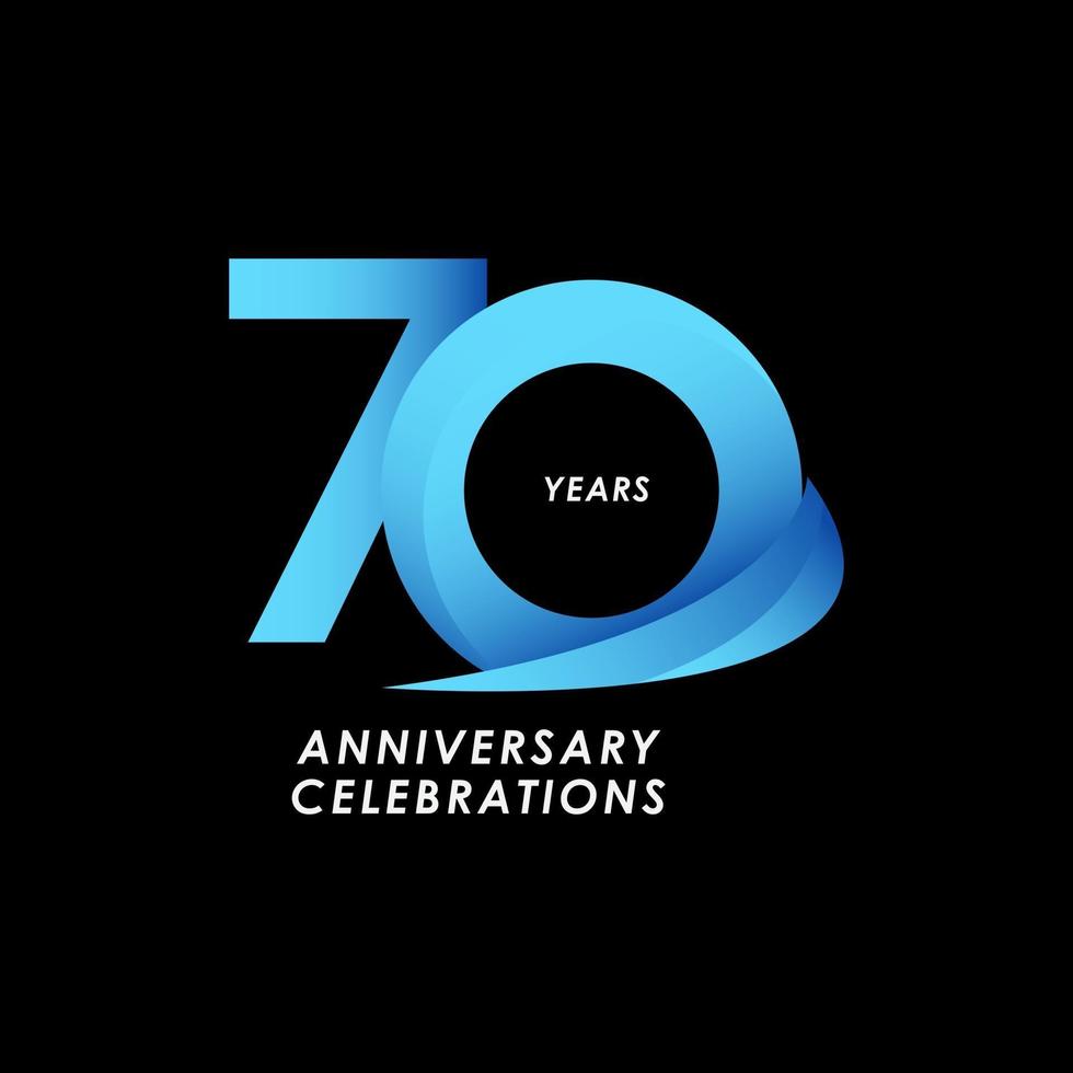 70 års jubileum firande nummer vektor mall design illustration