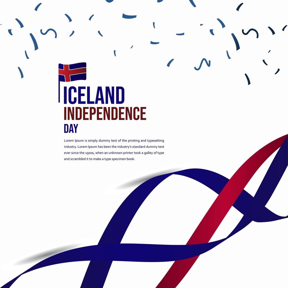 iceland självständighetsdag firande vektor mall design illustration