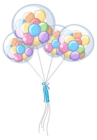 Kleine Ballons in vier großen vektor