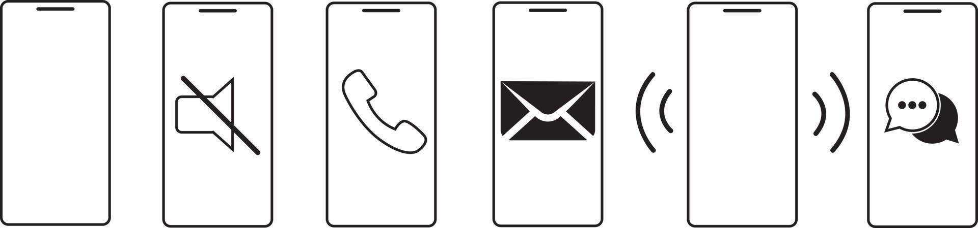 Telefon Smartphone Icons Set Vektor