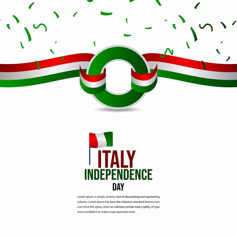 italiens självständighetsdag firande vektor mall design illustration