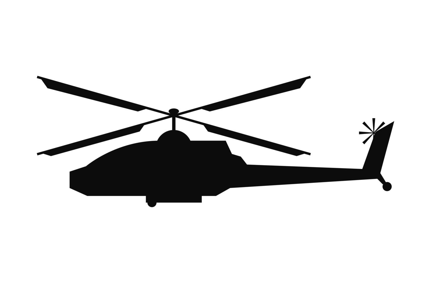 helikopter silhuett ikon vektor