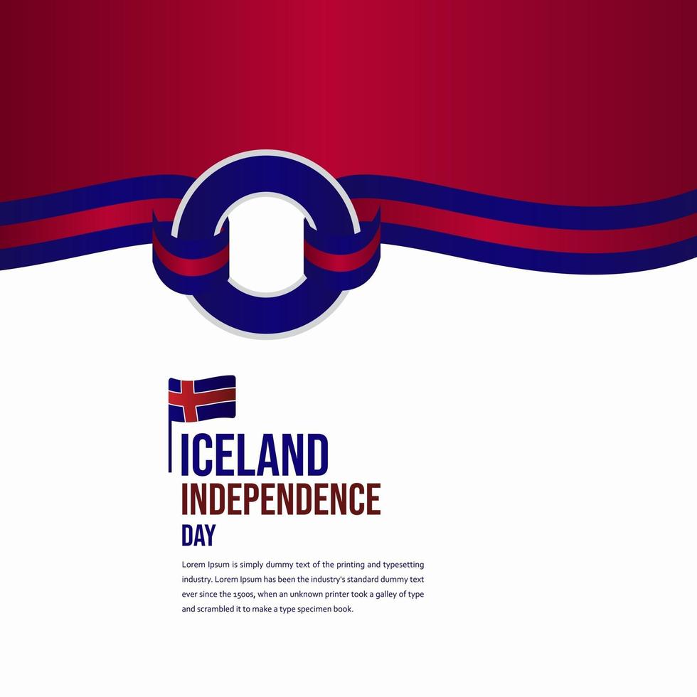 iceland självständighetsdag firande vektor mall design illustration