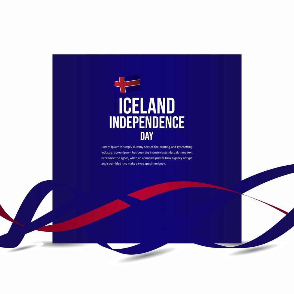 iceland självständighetsdag firande vektor mall design illustration