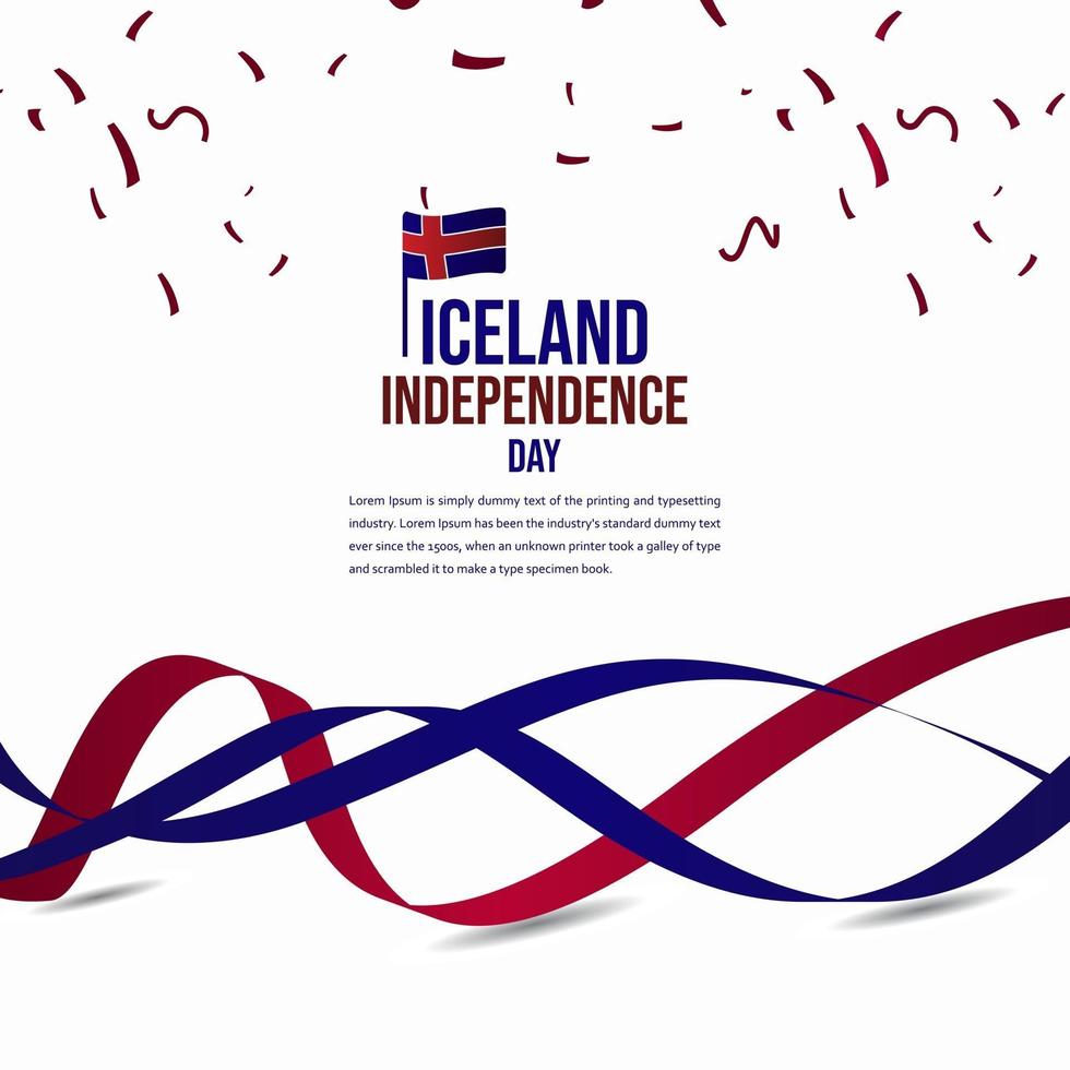 iceland självständighetsdag firande vektor mall design illustration