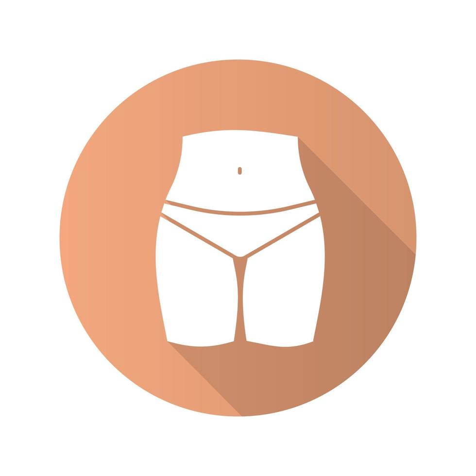 bikini zon platt design lång skugga glyph ikon. vektor silhuett illustration