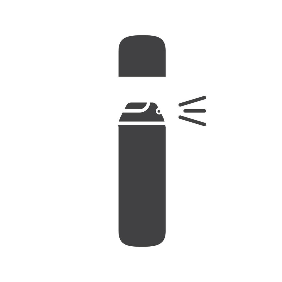 spray antiperspirant glyph ikon. silhuett symbol. deodorant. negativt utrymme. vektor isolerade illustration