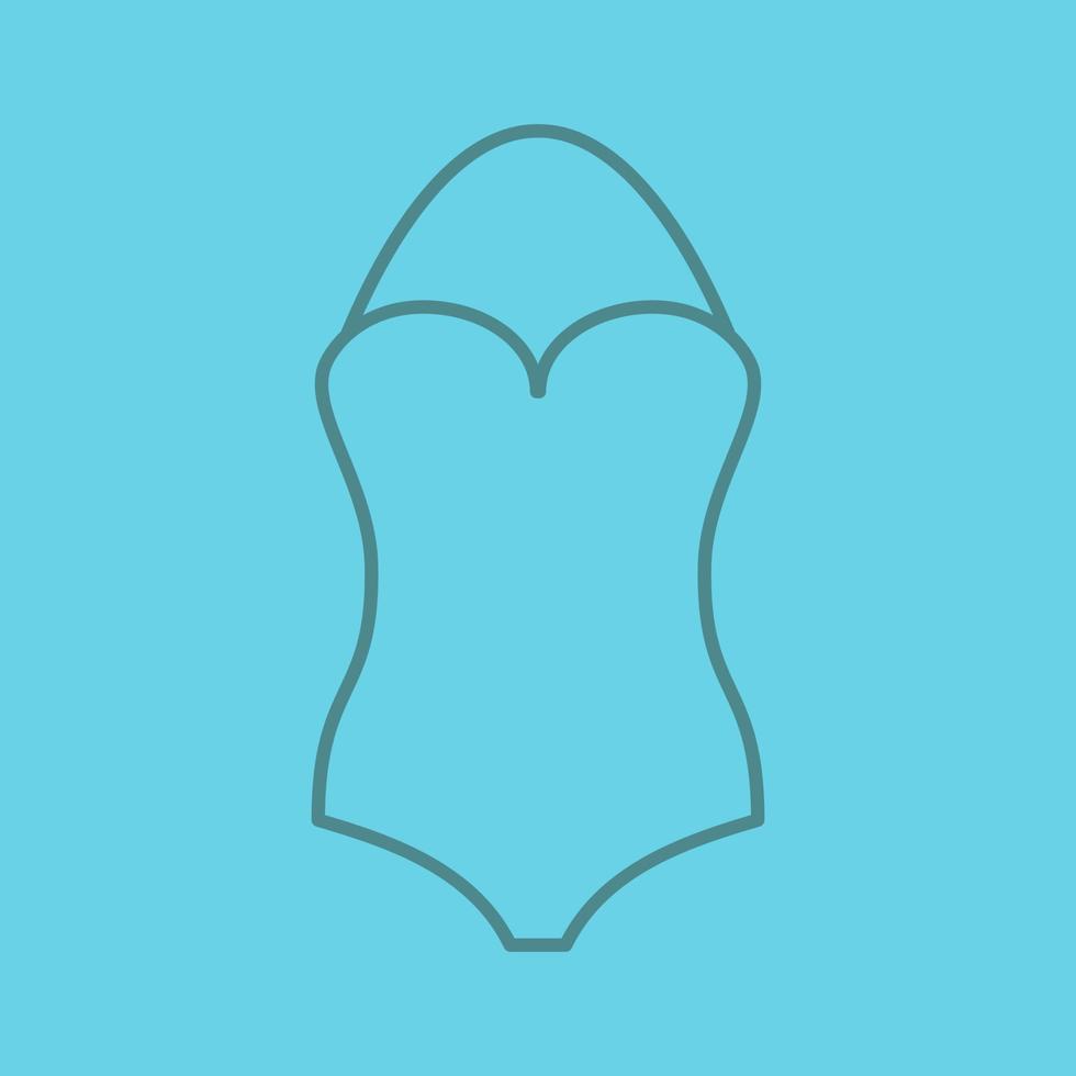Badeanzug lineares Symbol. Monokini-Badeanzug. dünne Linie Umrisssymbole auf farbigem Hintergrund. Vektor-Illustration vektor