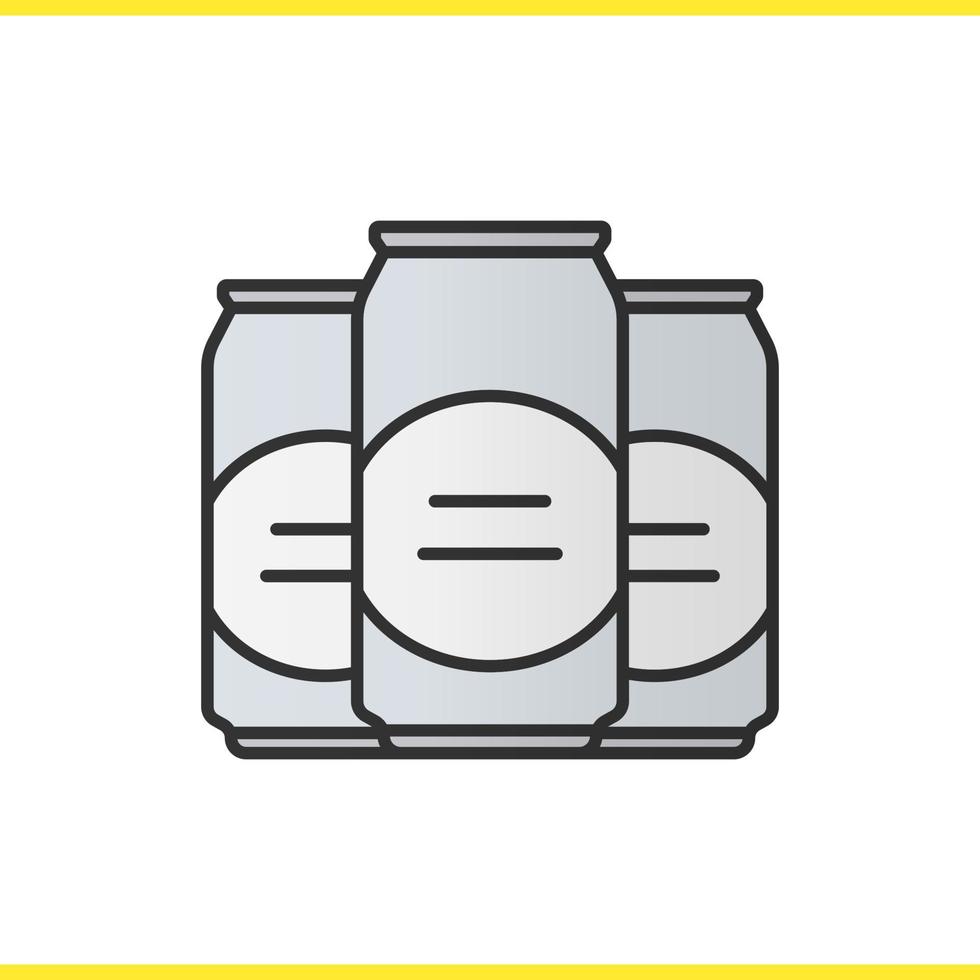 Bierdosen Farbsymbole gesetzt. isolierte Vektorillustration vektor